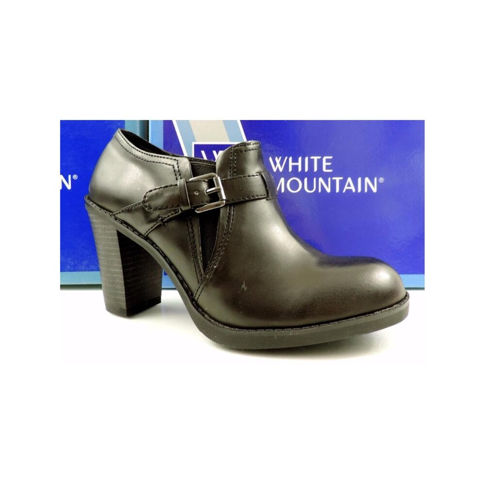 Women's Shoes White Mountain Ticket Ankle Booties Shooties Black Smooth Size 10